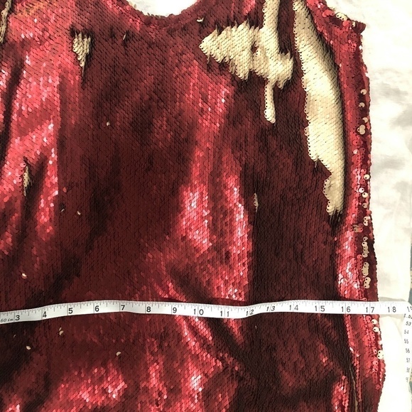 Free People Seeing Double Red Sequin Mini Dress, Size Medium - Picture 15 of 15
